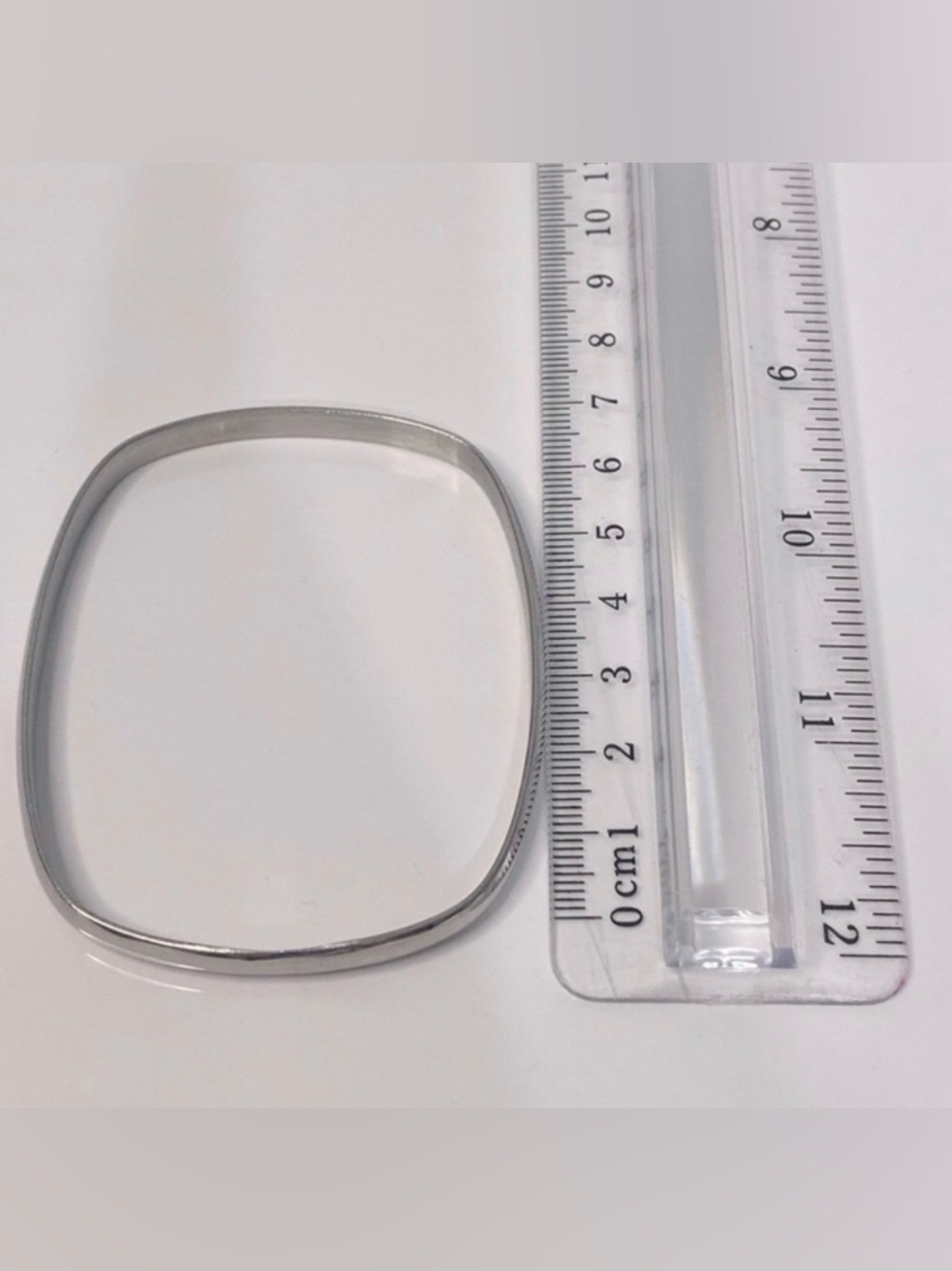 NEW Rounded Rectangular Stainless Steel Bangle Trio - Picture 5 of 5